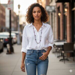 Long 36" Red Glass Bead Necklace Silver Tone Fish Toggle Clasp Nautical Jewelry